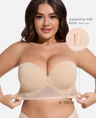 HWDI Convertible Multiway Lace Longline Bra for Women Plus Size