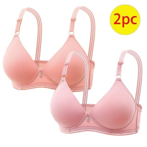 Wireless Push Up Bra for Plus Size Women Solid Color Breathable Bralette