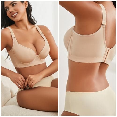 Akvala Plus Size Push Up Bras Hide Back Fat 34B to 46DD