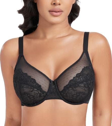 DotVol Women's Plus Size Full Coverage Sexy Lace Underwire Bra Minimizer