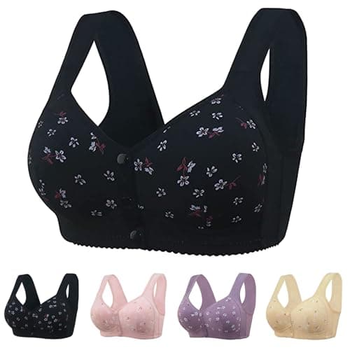 LBECLEY Daisy Bras for Older Women Full Coverage Cotton Comfort