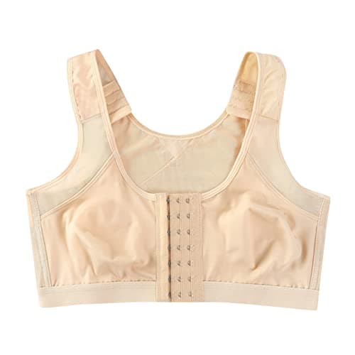 Plus Size Women's Front Closure Wireless Posture Support Bra Hides Fat