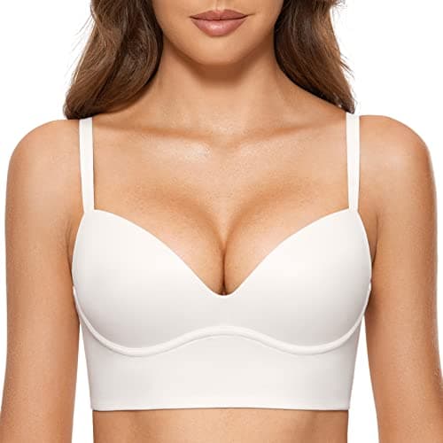 DOBREVA Women'sPush Up T-Shirt Bra No Underwire Plunge