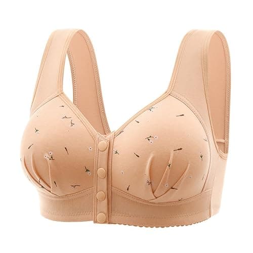 Front Snap Cotton Bras for Women - Full Support, Comfortable, No Underwire