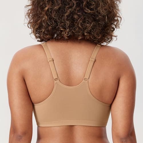 DELIMIRA Women's Front Closure Lace Cotton Bra