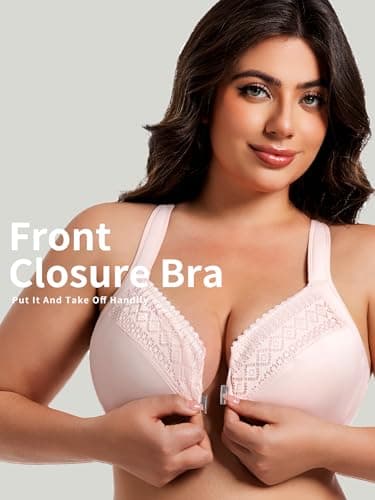 AILIVIN Women's Plus Size Front Closure Racerback Unlined Underwire Bras