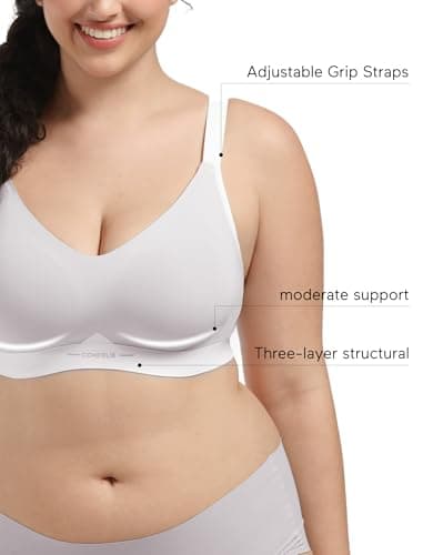 COMFELIE Seamless Wireless Bra for Busty Women Deep V T-Shirt Bralette