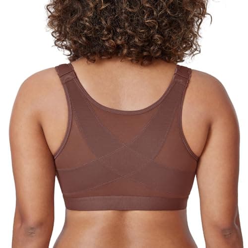 Front Closure Posture Wireless Back Support Bra for Women