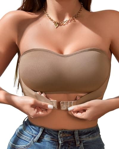 DEANGELMON Non-Slip Silicone Strapless Bra for Women
