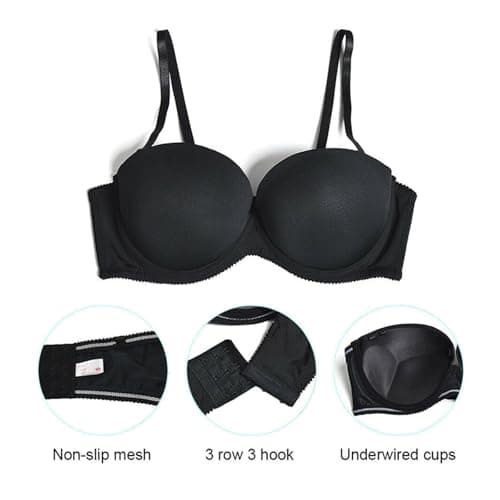 Plusexy Women's Push-Up Bra - Thick Padded Underwire(Strapless, Convertible)
