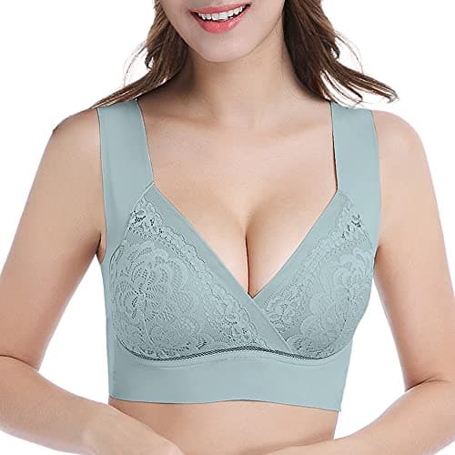 WOWENY Seamless Wirefree Bra for Women, Padded Back, Plus Size