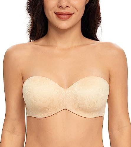 DotVol Women's Plus Size Seamless Underwire Strapless Minimizer Bra