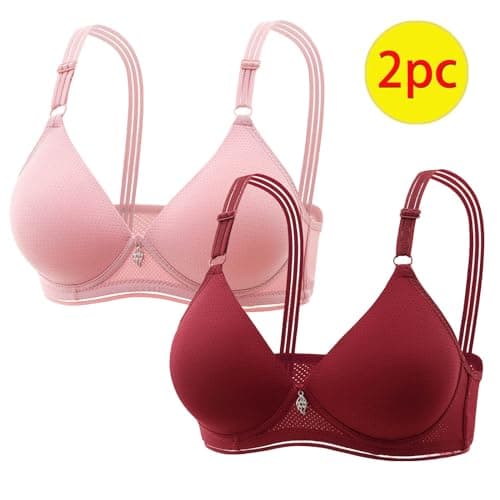 Wireless Push Up Bra for Plus Size Women Solid Color Breathable Bralette