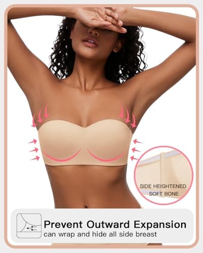 WOWENY Wireless Silicone Bandeau Bra for Women