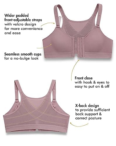 Delimira Women's Front Closure Full Coverage Posture Support Bra