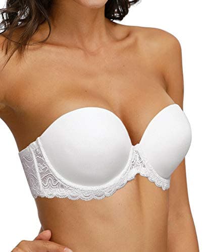 HWDI Clear Back Bra with Lace Padded Underwire Plus Size