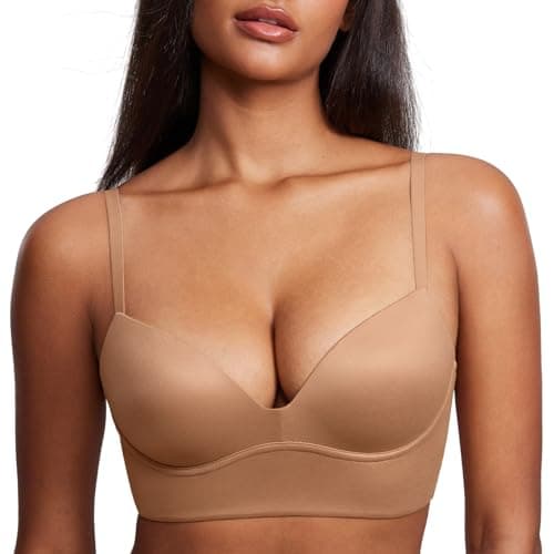 DOBREVA Women'sPush Up T-Shirt Bra No Underwire Plunge