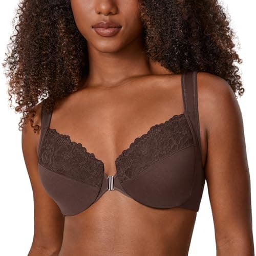 Women's Plus Size Front Closure Lace Bra
