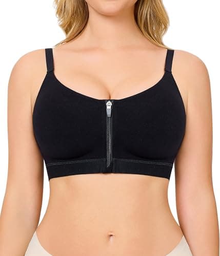 CYDREAM Women's Zip Front Wireless Comfort Bralette with Back Smoothing