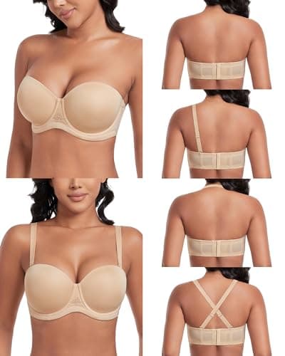 DotVol Women's Plus Size Contour Underwire Bra With Beautiful Back