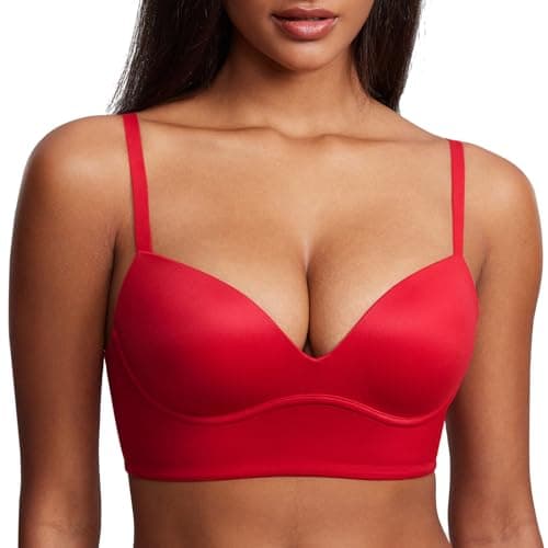 DOBREVA Women'sPush Up T-Shirt Bra No Underwire Plunge