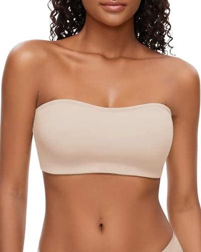 WOWENY Non-Slip Silicone Bandeau Bra for Women