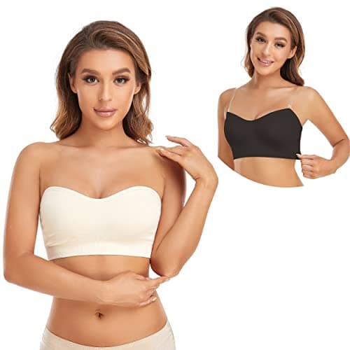 Lusait Women's Non-Slip Silicone Padded Strapless Bralette