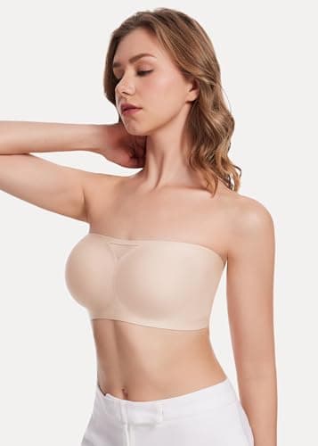 HBselect Seamless Non-Slip Silicone Padded Bandeau Bralette