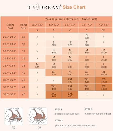 CYDREAM Wireless Zip Front Bra for Women - Comfortable Post-Surgery Compression
