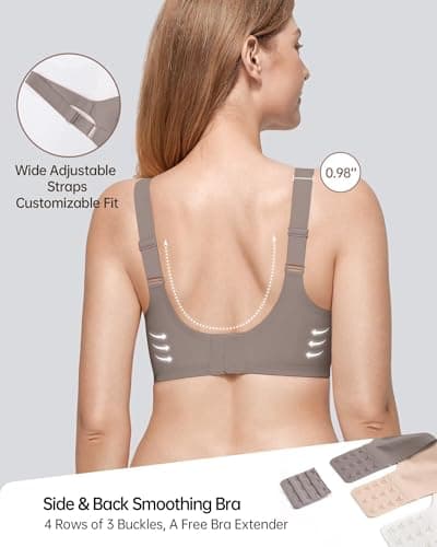 Vertvie Women's Wireless Push-Up Sports Bra with Underarm Smoothing