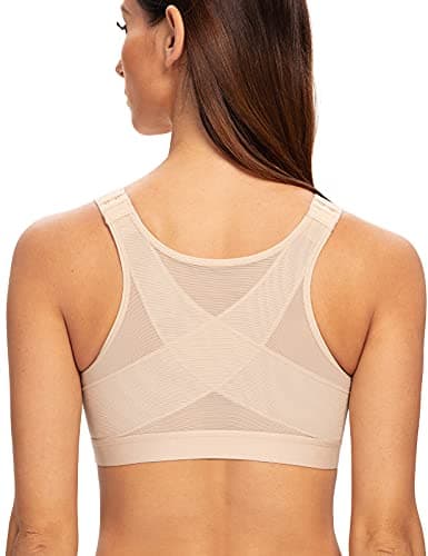 MELENECA Women's Plus Size Post Surgery Wirefree Back Support Bra