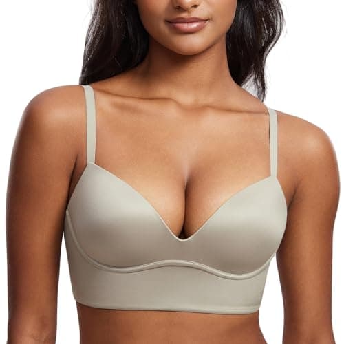 DOBREVA Women'sPush Up T-Shirt Bra No Underwire Plunge