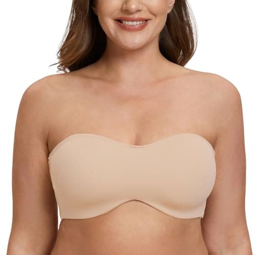 MELENECA Women's Underwire Strapless Bra for Large Bust Minimizer
