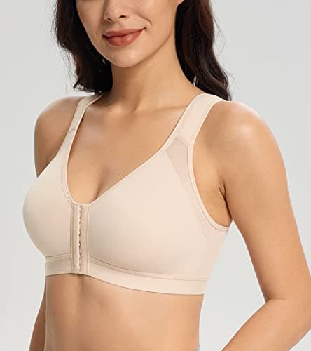 Lemorosy Women's Full Coverage Posture Back Wirefree Bra - Comfort & Double Support