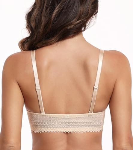 HACI Women's Plus Size Plunge V Push Up Racerback Underwire Bra