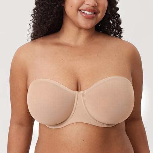DELIMIRA Women's Comfortable Sheer Mesh Plus Size Unlined Bra