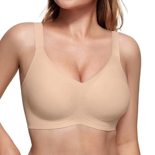 Vertvie Women's Wireless Push-Up Sports Bra with Underarm Smoothing