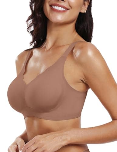 OEAK Women's Comfortable Wireless Push Up Bralette Scalloped V-Neck Coverage