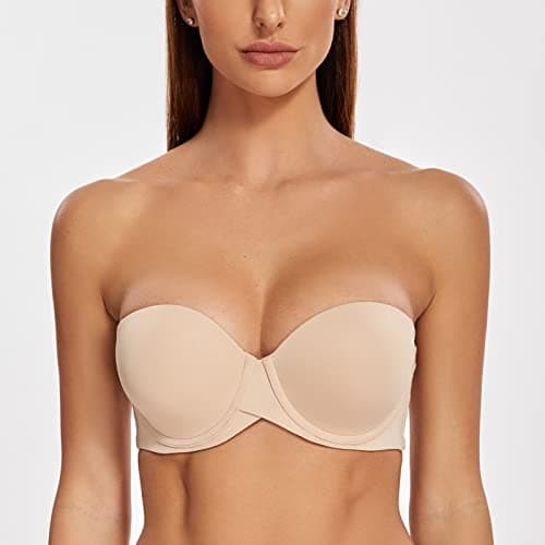 MELENECA Women's Stay Put Padded Cup Underwire Push-Up Bra