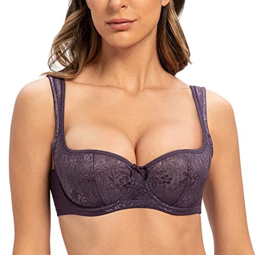 MELENECA Women's Padded Balconette Bras with Underwire