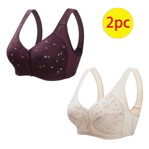 Daisy Button Down Wireless Sports Bra for Women