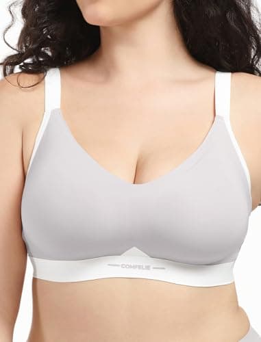 COMFELIE Seamless Wireless Bra for Busty Women Deep V T-Shirt Bralette