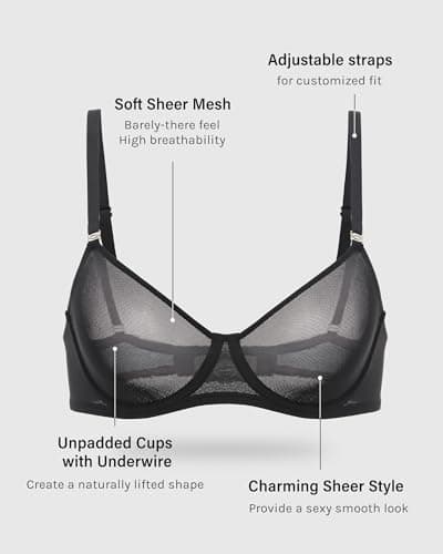 INLYRIC Women's Sexy Sheer Demi Balconette Bras