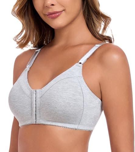 HACI Women's Wirefree Cotton Bralette with Front Closure