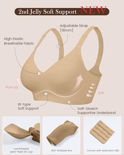 Owucozy Soft Support Wireless Push Up Bra for Women