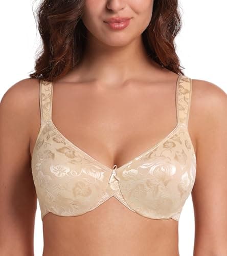 HACI Women's Minimizer Bra - Full Figure, Non-Padded, Plus Size Underwire Support