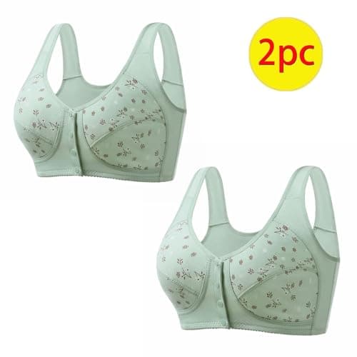 Daisy Button Down Wireless Sports Bra for Women