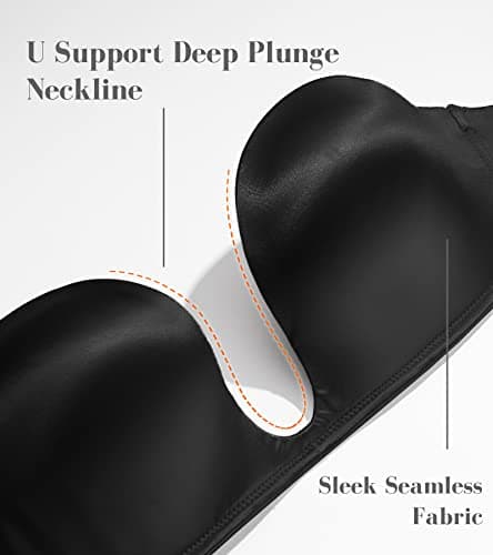 Deep Plunge Strapless Push Up Bra for Everyday Use