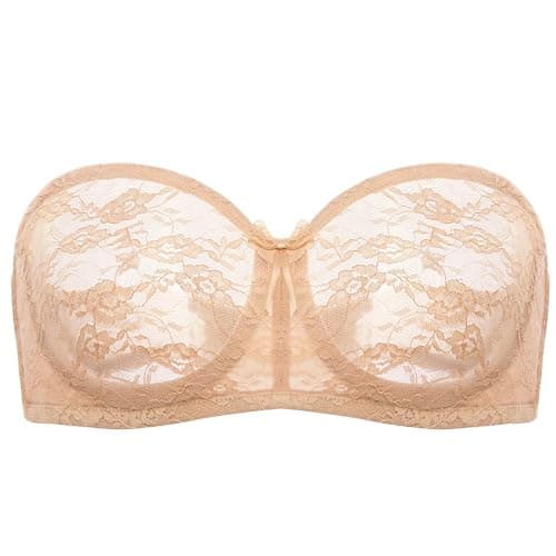 DOBREVA Women's Multiway See-Through Underwire Bra