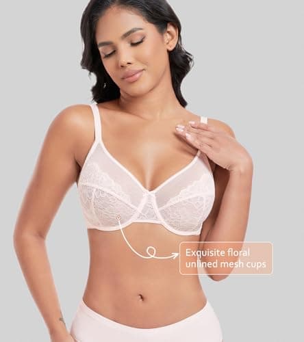 DotVol Women's Plus Size Full Coverage Sexy Lace Underwire Bra Minimizer